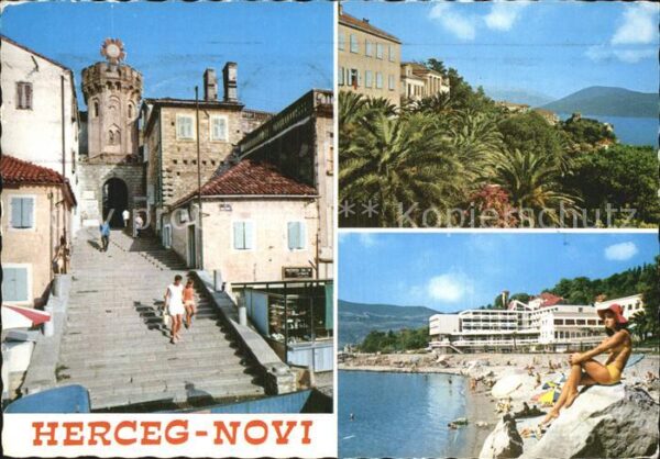 HERCEG NOVI Hercegnovi Montenegro Treppenaufgang Palmen Strand