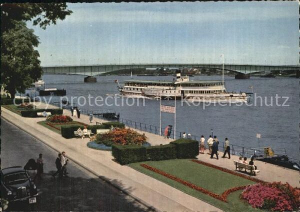 Bonn Rhein Fahrgastschiff Brücke Promenade