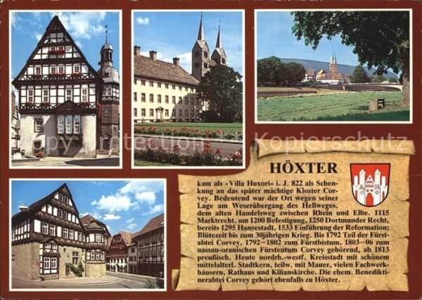 Hoexter Weser Rathaus Schloss Corvey Weserpartie Dech