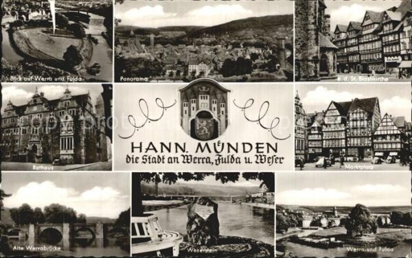 Hann. Muenden Werra und Fulda Panorama Blasikirche Ra