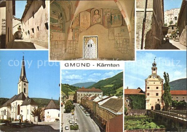 Gmuend Kaernten Dorfgassen Kirche Inneres Stadttor