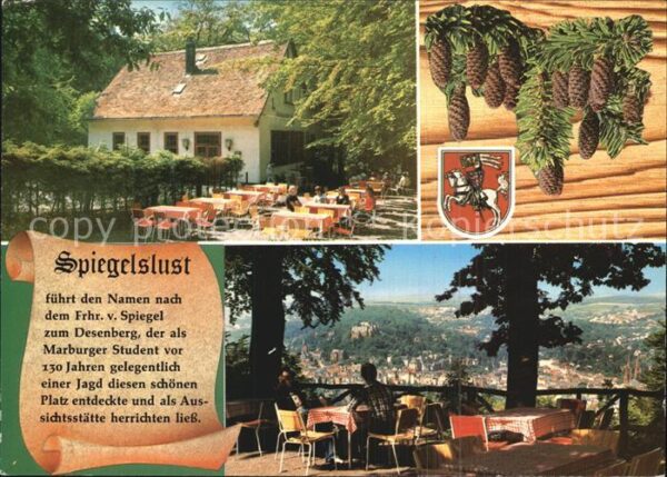 Marburg Lahn Gaststätte Spiegelslust Gartenterrasse