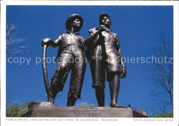 Hannibal Missouri Statue Tom Sawyer und Huckleberry Finn