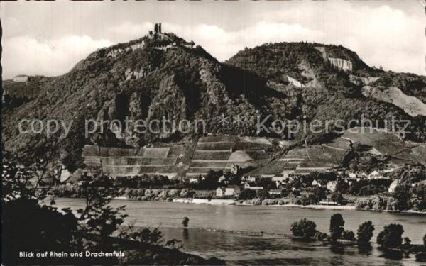 Koenigswinter Blick auf Rhein und Drachenfels