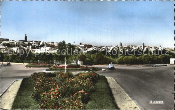 Meknes Rond Point Ben Ameur vue sur la Medina