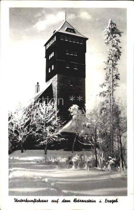 Annaberg-Buchholz Erzgebirge Unterkunftshaus auf dem Bärenstein Wint