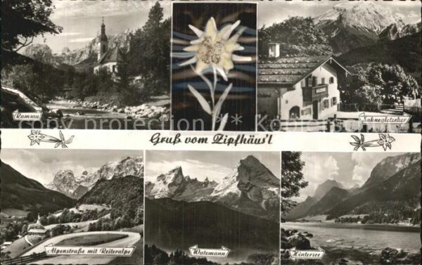 Ramsau Berchtesgaden Gasthaus Zipfhäusl Kirche Sahnegletsche