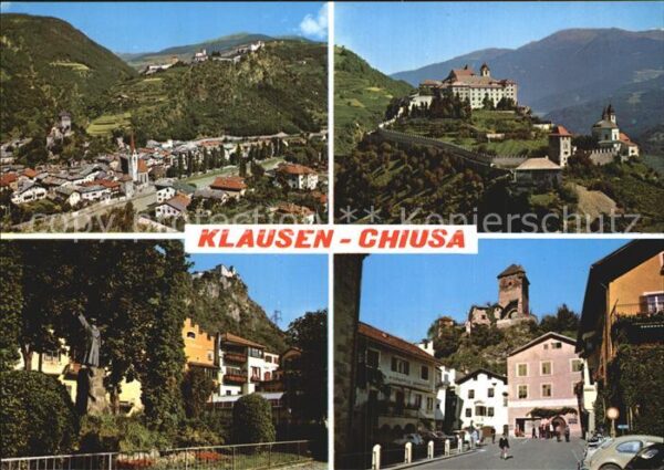 Klausen Eisacktal Suedtirol Panorama Kloster Säben Haspinger Denkma