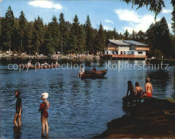 Fichtelberg Bayreuth Badestrand Fichtelsee im Fichtelgebirge