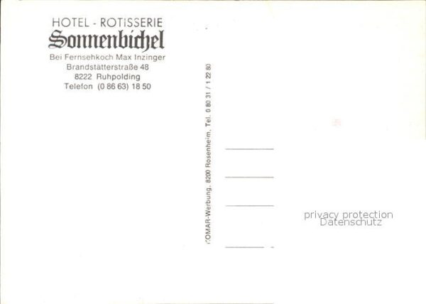 Ruhpolding Gasthof Rotisserie Sonnenbichel Fernseh – Bild 2