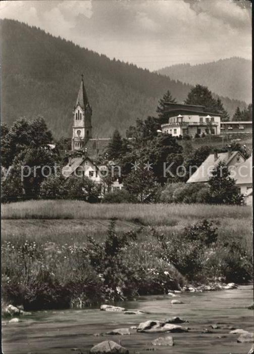 Mitteltal Schwarzwald Partie am Fluss Kirche Höhenluftkurort