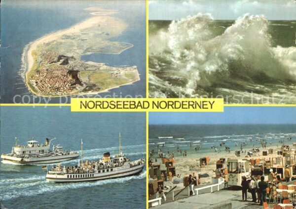 Norderney Nordseebad Brandung Fähre Strand Fliegeraufnahme