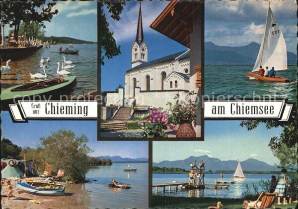 Chieming Chiemsee Ortskirche Segelsport Campingplatz Stra