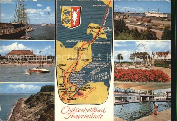 Travemuende Ostseebad Hafen Segelschiff Fähre Strand Promenad