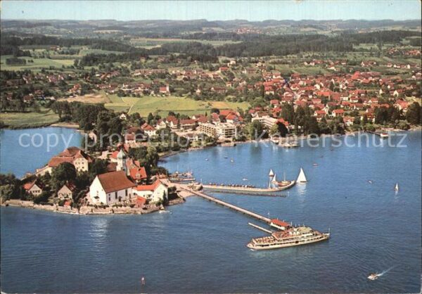Wasserburg Bodensee Halbinsel Fähre Fliegeraufnahme