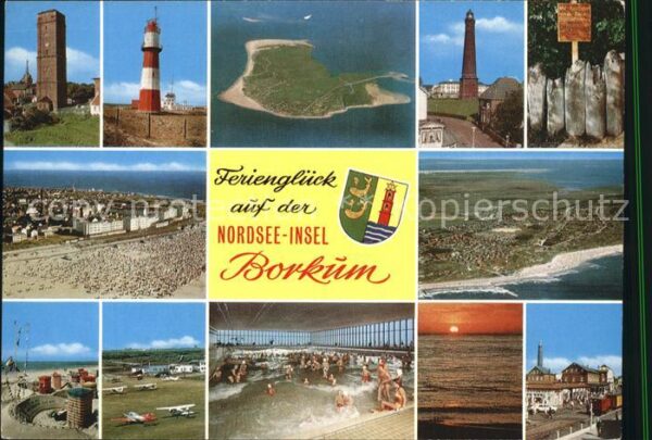 Borkum Leuchtturm Strand Flugplatz Hallenbad S