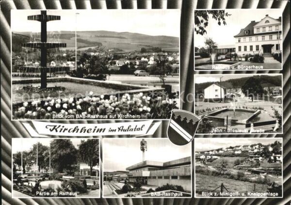 Kirchheim Hessen Blick vom BAB Rasthaus Brunnen Rathaus