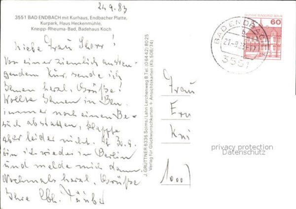 Bad Endbach Kurhaus Endbacher Platte Kurpark Haus H – Bild 2