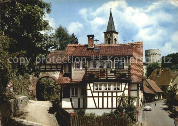 Lindenfels Odenwald Stadttor mit Blick zur Kirche