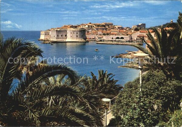 Dubrovnik Ragusa Teilansicht mit Hafen