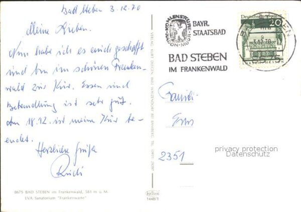 Bad Steben LVA-Sanatorium Frankenwarte – Bild 2