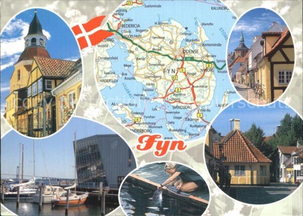 Odense Fyn Svendborg mit Landkarte