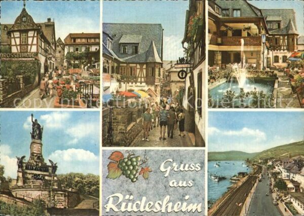 Ruedesheim Rhein Rhienpartie und Altstadt