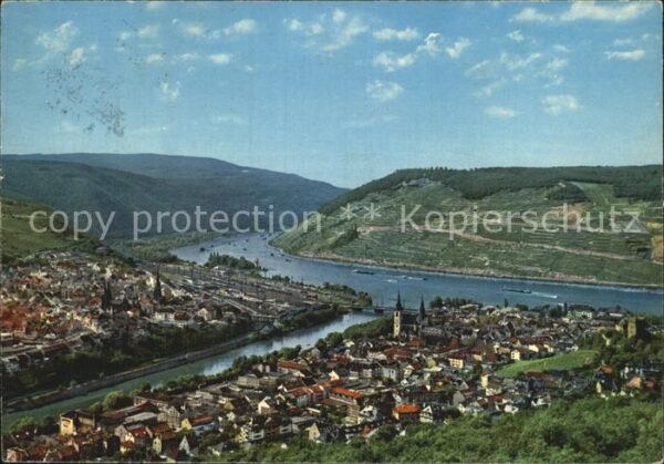 Bingen Rhein Fliegeraufnahme mit Nahemündung