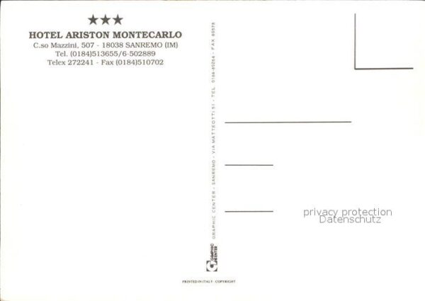 Sanremo Hotel Ariston Montecarlo – Bild 2