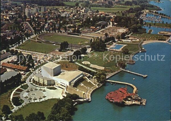 Bregenz Vorarlberg Fliegeraufnahme Kongresshaus und Festsp