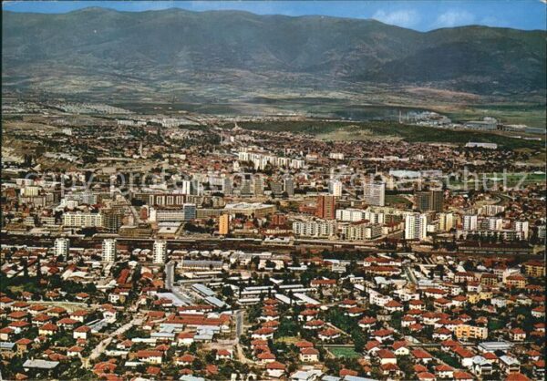 Skopje Skoplje Fliegeraufnahme