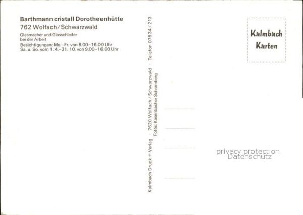 Wolfach Barthmann Cristall Dorotheenhütte Glasm – Bild 2