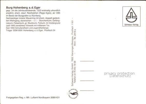 Hohenberg Eger Fliegeraufnahme Burg – Bild 2
