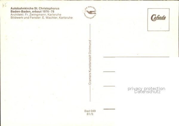 Baden-Baden Autobahnkirche St. Christophorus innen – Bild 2