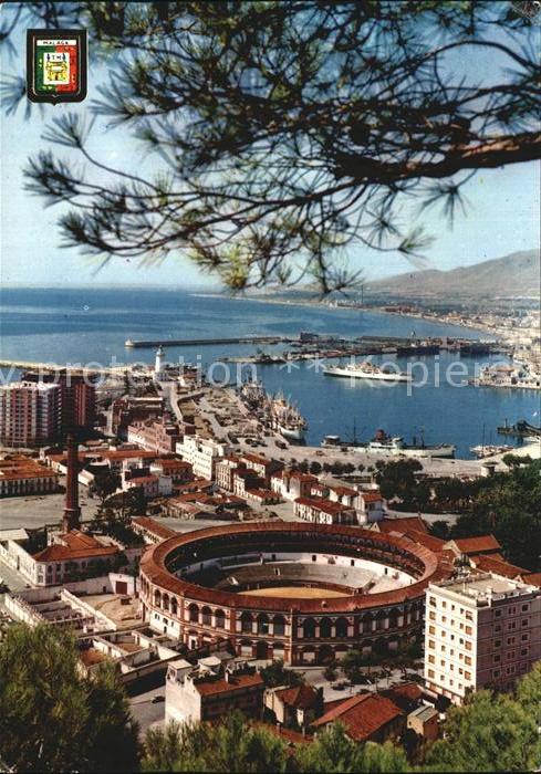 Malaga Andalucia Fliegeraufnahme Hafen und Freilichtthea