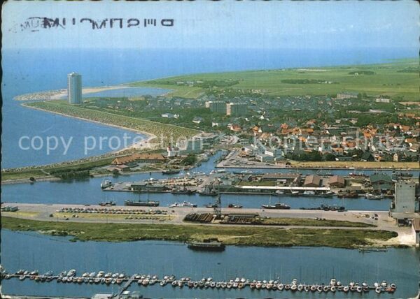 Buesum Nordseebad Fliegeraufnahme Hafen Leuchtturm Strand