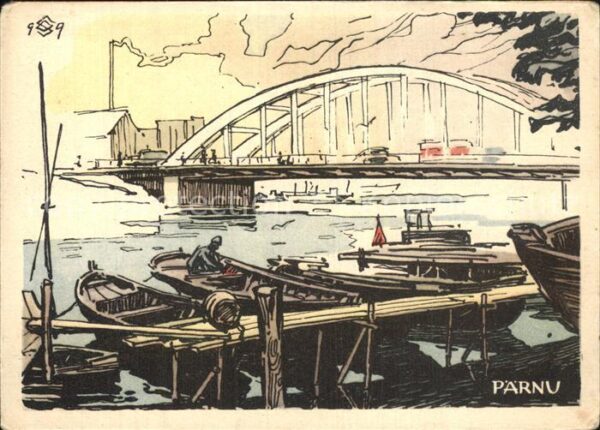 Paernu Künstlerkarte Hafen Brücke