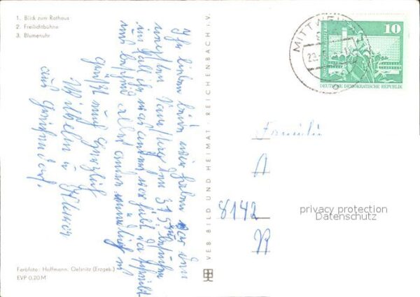 Hainichen Sachsen Rathaus Freilichtbühne Blumenuhr – Bild 2