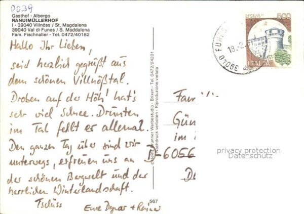Villnoess Gasthaus Hotel Ranuimüllerhof – Bild 2