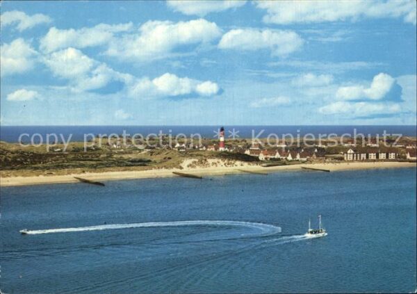 Hoernum Sylt Fliegeraufnahme mit Strand und Leuchttu