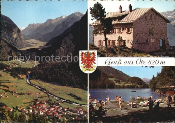 Oetz Tirol Panorama Ötztal Alpen Badestrand am See