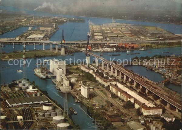 Hamburg Köhlbrandbrücke Fliegeraufnahme