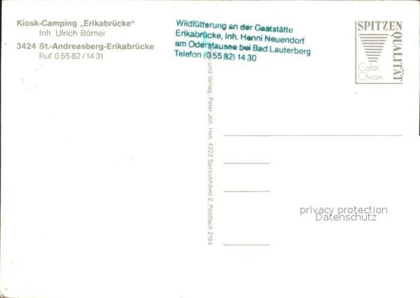 St Andreasberg Harz Kiosk Camping Erikabrücke am Oderstause – Bild 2