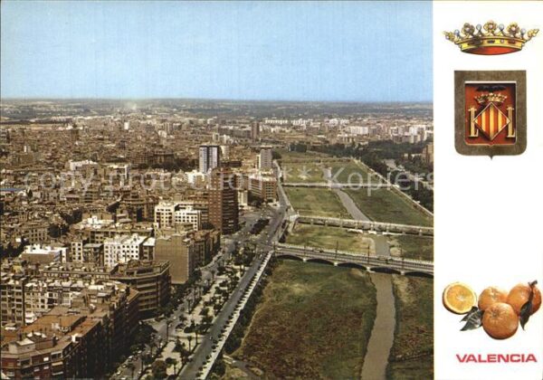 Valencia Valenciana Rio Turia vista aerea Corona