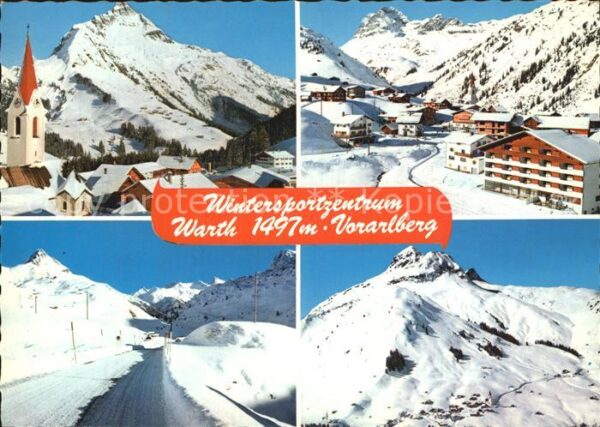 Warth Vorarlberg Wintersportzentrum Ortsansicht mit Kirc