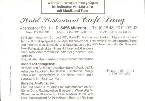 Altenahr Hotel Cafe Lang Restaurant Weinkeller T – Bild 2