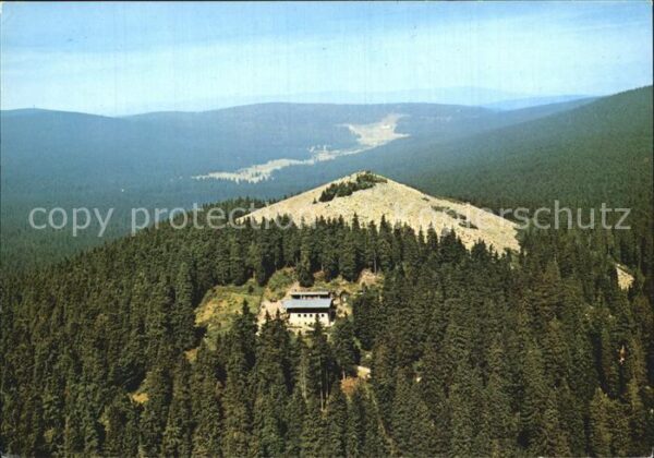 Lusenschutzhaus Lusen mit Blick in die CSSR Fliegeraufn