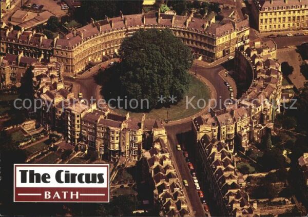 Bath UK The Circus aerial view