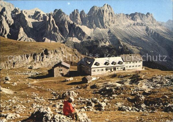 Schlernhaus Schlernhäuser mit Blick auf den Rosenga