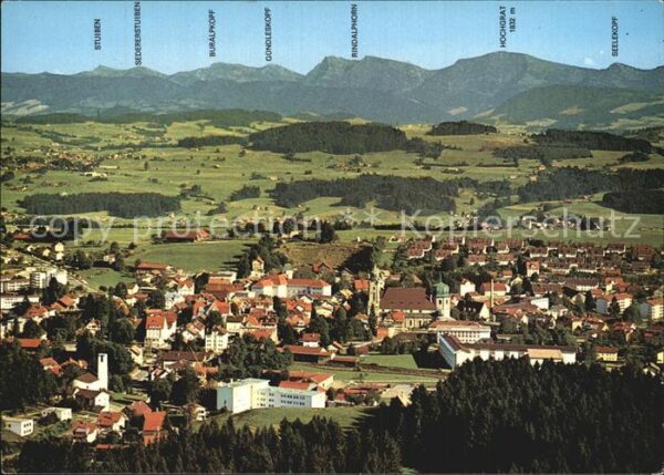 Lindenberg Allgaeu Panorama Allgäuer Alpen Fliegeraufnahme